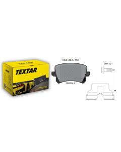 Bremsbelagsatz Scheibenbremse für AUDI SEAT SKODA VW Hinterachse TEXTAR 2448381
