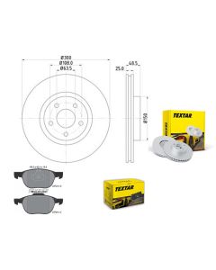 Bremsscheiben PRO mit Bremsbelagsatz vorne TEXTAR 92141303 und 2372301