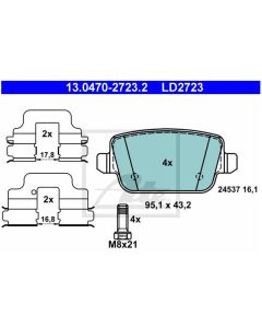 Bremsbeläge Ceramic Bremsbelagsatz Hinten ATE 13.0470-2723.2
