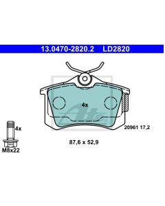 Bremsbeläge Ceramic Bremsbelagsatz Hinten ATE 13.0470-2820.2