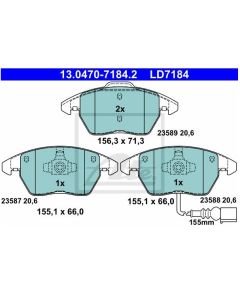 Bremsbeläge Ceramic Bremsbelagsatz Vorne ATE 13.0470-7184.2