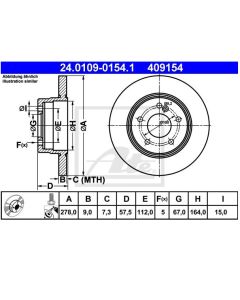 2x Bremsscheiben Ø278mm Hinten ATE 24.0109-0154.1