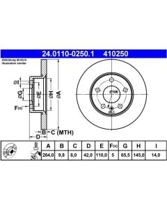 2x Bremsscheibensatz Hinterachse ATE 24.0110-0250.1