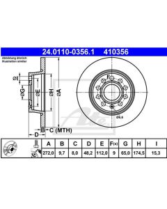 2x Bremsscheiben Ø272mm Hinten ATE 24.0110-0356.1