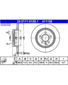 2x Bremsscheibensatz Hinterachse ATE 24.0111-0158.1