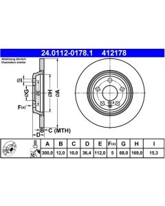 2x Bremsscheibensatz Hinterachse ATE 24.0112-0178.1