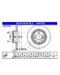 2x Bremsscheibensatz Ø290 mm Hinten ATE 24.0114-0116.1