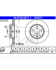 2x Bremsscheiben  Ø294mm Hinten ATE 24.0122-0211.1