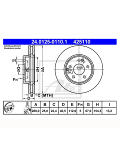 2x Bremsscheiben Ø288mm Vorne ATE 24.0125-0110.1