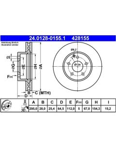 2x Bremsscheibensatz Vorderachse Innenbelüftet ATE 24.0128-0155.1
