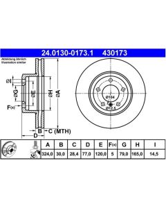 2x Bremsscheibensatz Vorderachse Innenbelüftet ATE 24.0130-0173.1