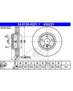 2x Bremsscheiben Ø320mm Vorne ATE 24.0130-0221.1