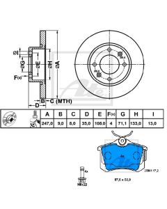 Bremsenkit SCHEIBEN u. BELÄGE Vorne ATE 24.0109-0137.1 u. 13.0460-2820.2