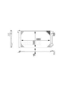 Kondensator für Klimaanlage MAHLE AC 672 000S