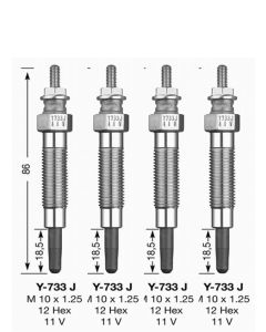 4x GLÜHKERZE D-POWER 13 Y-733J NGK 6592