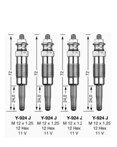 4x GLÜHKERZE Satz Y-924J D-Power 1 NGK 7906