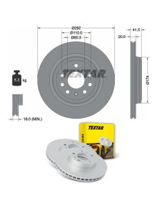 2x Bremsscheiben TEXTAR 92118403