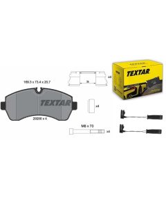 Bremsbelagsatz mit Warnkontakt vorne TEXTAR 2920002 und 98033700
