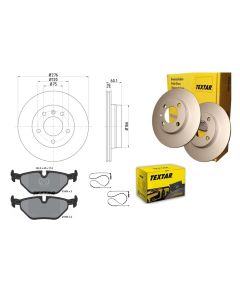 Bremsenkit PRO hinten TEXTAR 92072403 und 2193402 und 98024000