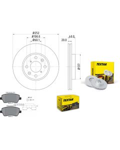 Bremsscheiben PRO mit Bremsbelagsatz vorne TEXTAR 92148903 und 2397302