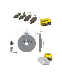 Bremsscheiben mit BELÄGE vorne TEXTAR 92160005 und 2474301