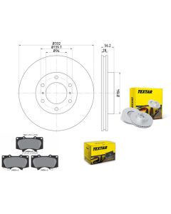 Bremsscheiben mit BELÄGE PRO vorn TEXTAR 92167203 und 2402401