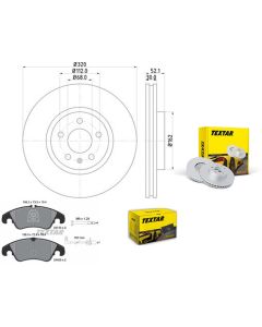 2x Bremsscheiben mit BELÄGE PRO VA TEXTAR 92229303 und 2474301