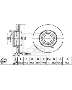 2x Bremsscheiben Ø239mm Vorne ATE 24.0118-0137.1