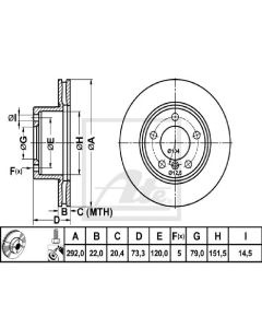 2x Bremsscheiben Ø292mm Vorne ATE 24.0122-0238.1
