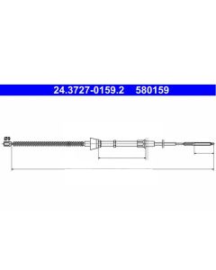 2x  Seilzug Feststellbremse 1392 mm ATE 24.3727-0159.2