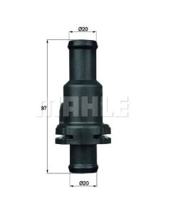 Thermostat Bypassthermostat  75,0 °C MAHLE BEHR TH 5 75