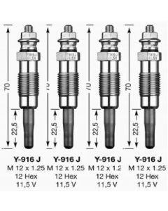 4x GLÜHKERZE Satz Y-916J D-Power 6 NGK 5906