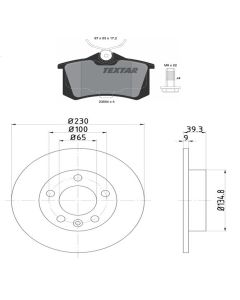 Bremsenkit 232mm Beläge und Scheiben HA TEXTAR 92082503 und 2355402