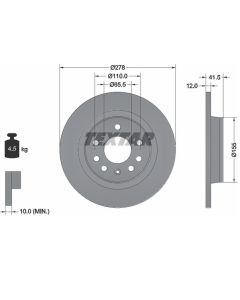 2x Bremsscheiben PRO hinten TEXTAR 92118503