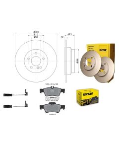 Bremsscheiben PRO mit Bremsbelagsatz hi TEXTAR 92115403 u. 2333403 u. 98024701