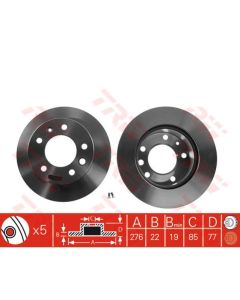 2x Bremsscheibe Satz aus 2 Stk. für MERCEDES BENZ Sprinter TRW DF2790